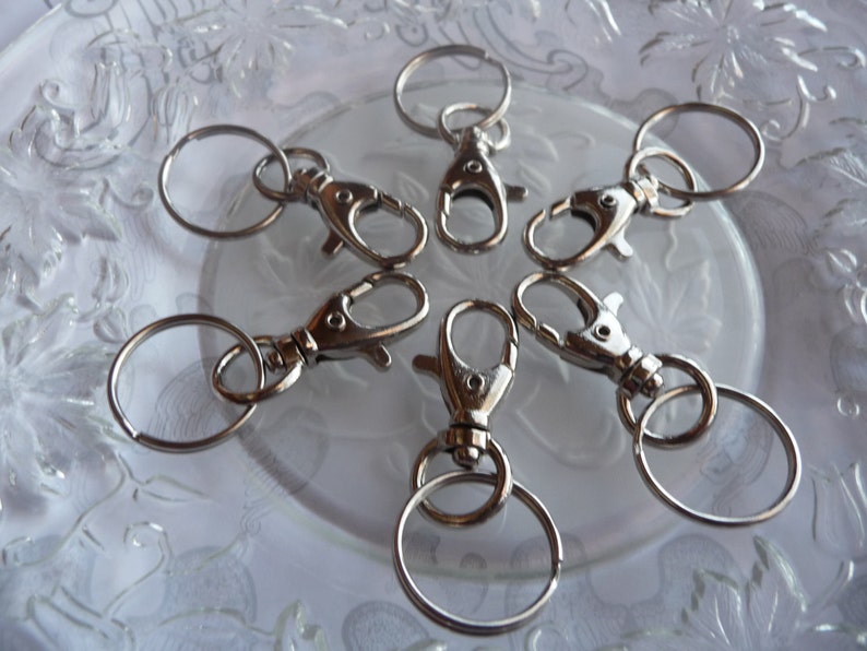 Swivel Clip 40 pc Key Chain Split Ring Snap Hook Etsy