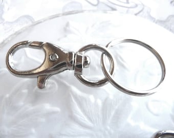 Swivel Clip -  25 pcs - Key Chain - Split Ring - Snap Hook - Silver Toned - Iron - Lanyard Kit