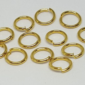 6mm Stainless Steel Jump Rings 100 pcs. Golden Jump Rings Close Jump Rings image 1