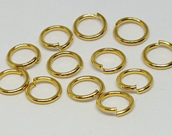 6mm Stainless Steel Jump Rings - 25 pcs.- Golden Jump Rings - Close Jump Rings