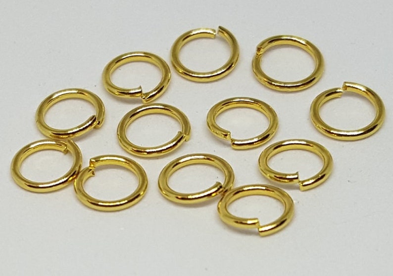 6mm Stainless Steel Jump Rings 100 pcs. Golden Jump Rings Close Jump Rings image 1