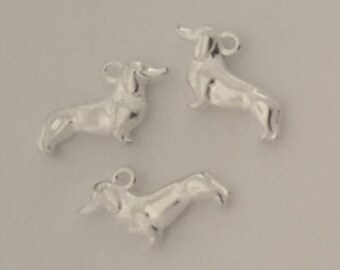 Silver Dog Charms - 10 pc - Dachshund Charms - Dog Charms - Pet Charms - Animal Charms - Wiener Dogs - Doxie Charms