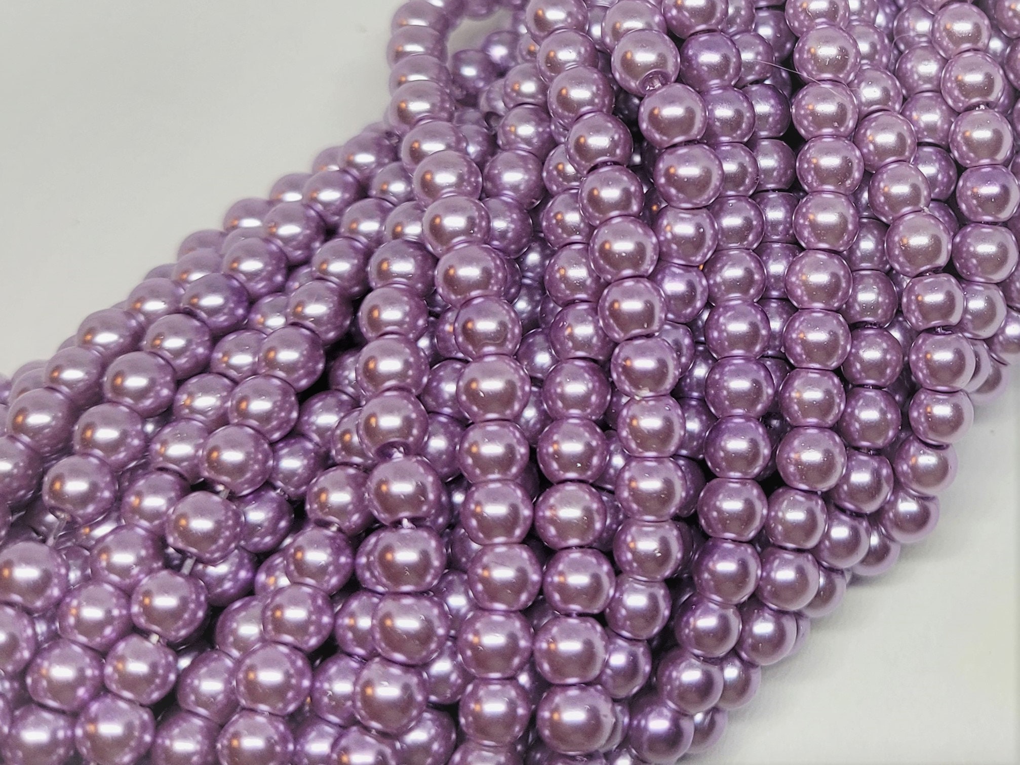 Vintage Lavender Acrylic Faux Pearls-5mm