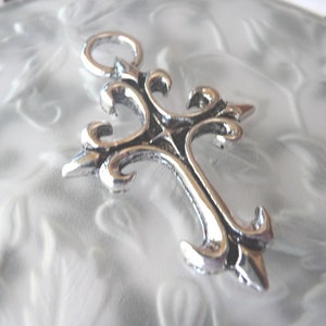 Silver Fancy Fleuree Cross Charm Silver Fancy Fleuree Cross Charm