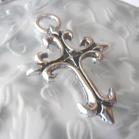 Extra Small Fleuree Cross Charm Gold-plated Sterling Silver Extra Small Fleuree Cross Charm Gold-plated Sterling Silver