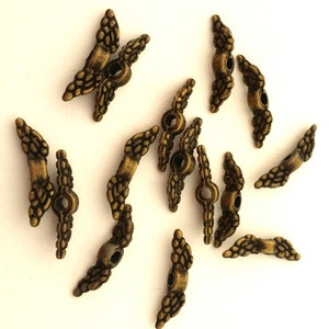 Tiny Angel Wings 100 pcs. Angel Wings Angel Wing Beads Antique BronzeTibetan Style Lead Free image 2