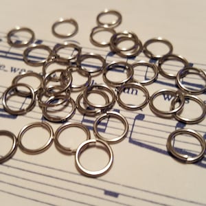 7mm Stainless Steel Jump Rings - 50 pcs.- Silver Jump Rings - Close Unsoldered - Jump Rings