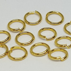 6mm Stainless Steel Jump Rings 100 pcs. Golden Jump Rings Close Jump Rings image 2