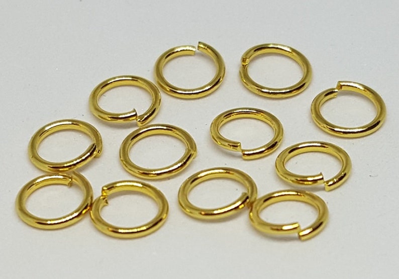 6mm Stainless Steel Jump Rings 100 pcs. Golden Jump Rings Close Jump Rings image 2