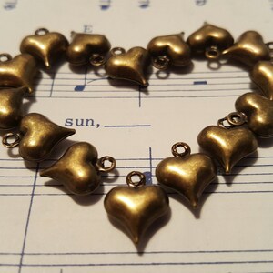 Puffy Heart Charms 50 pcs. Hollow Heart Charms Bronze Heart Charms Tiny Heart Charms Heart Charms Antique Bronze Heart Charms image 2