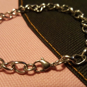 Stainless Steel Bracelet - 1 pc. - Silver Charm Bracelet - Blank Charm Bracelet - Add a Charm Bracelet - 304 Stainless Steel Charm Bracelet