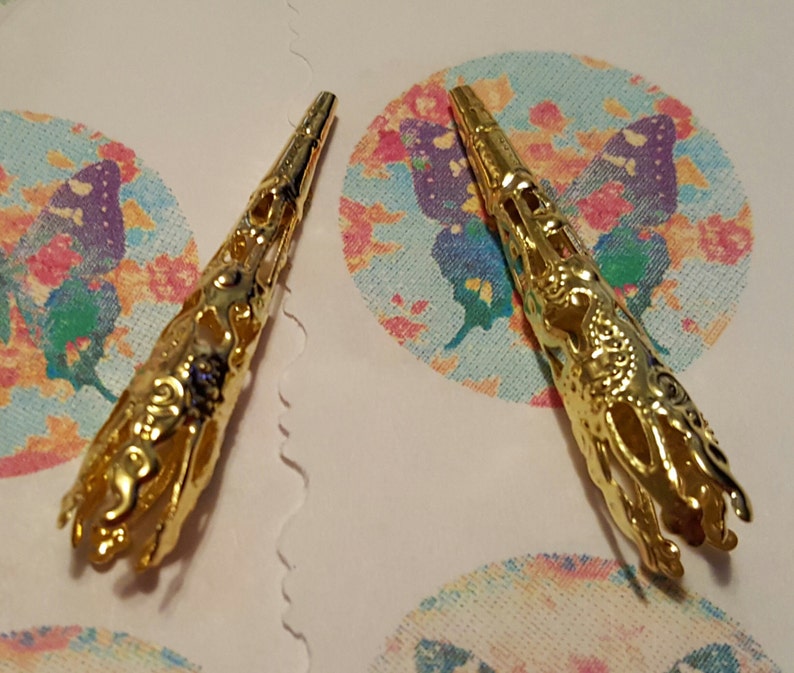 Filigree Bead Cones 20 Pcs. Gold Bead Cone Fancy Bead Etsy