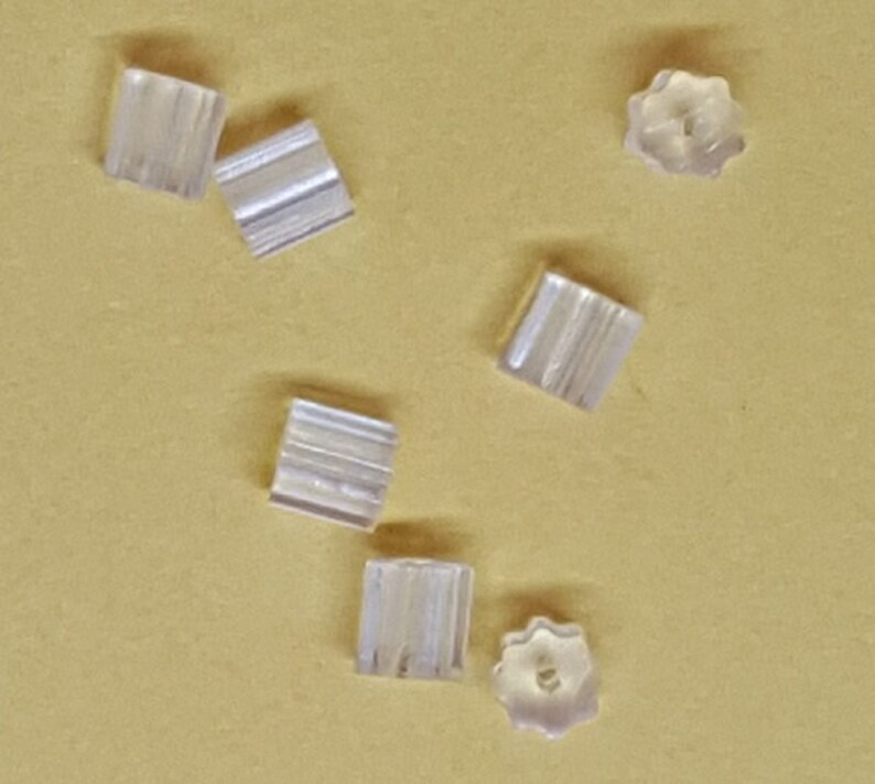 Clear Plastic Earnuts Earrings Backs - Ridged Style Plastic Earnuts Earring Rubber Stops Earring Earnuts 100 Pcs
