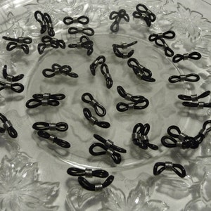 Eye Glass Connectors Holders Black and Silver toned iron Qty. 12 pcs image 2