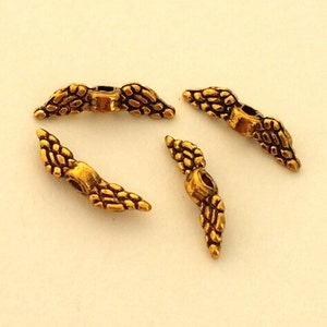 Tiny Angel Wings - 20 pcs. - Angel Wings - Angel Wing Beads - Antique Gold Tibetan Style -  Lead Free