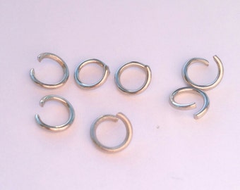 6mm Stainless Steel Jump Rings - 100 pcs.- Silver Jump Rings - Open Jump Rings