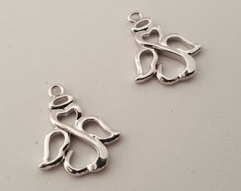 Silver Angel Charms - 5pcs. - Angel Charms -  Christian Charm - Open Angel Charm  -  Silver Angel Wings  -  Silver Angel Pendant5