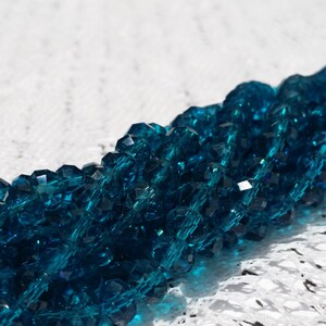 Glass Beads 42 pcs Dark Turquoise Blue Beads Faceted 6mm x 4mm Rondelles Bild 5