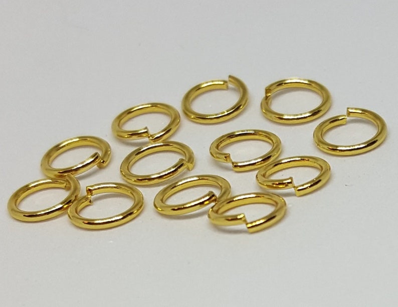 6mm Stainless Steel Jump Rings 100 pcs. Golden Jump Rings Close Jump Rings image 3