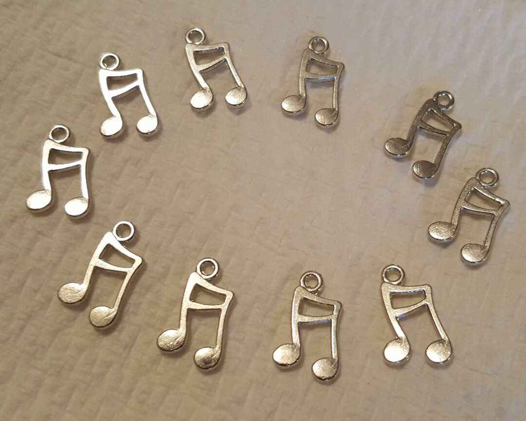 Note Charms Music Note Charms - 10 Pcs - Platinum Color - Tibetan Charms - Wine ...