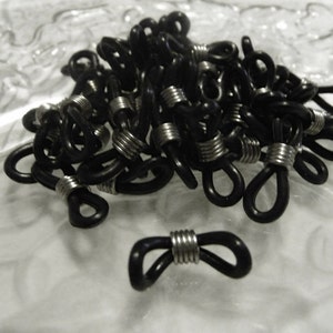Eye Glass Connectors Holders Black and Silver toned iron Qty. 12 pcs image 1