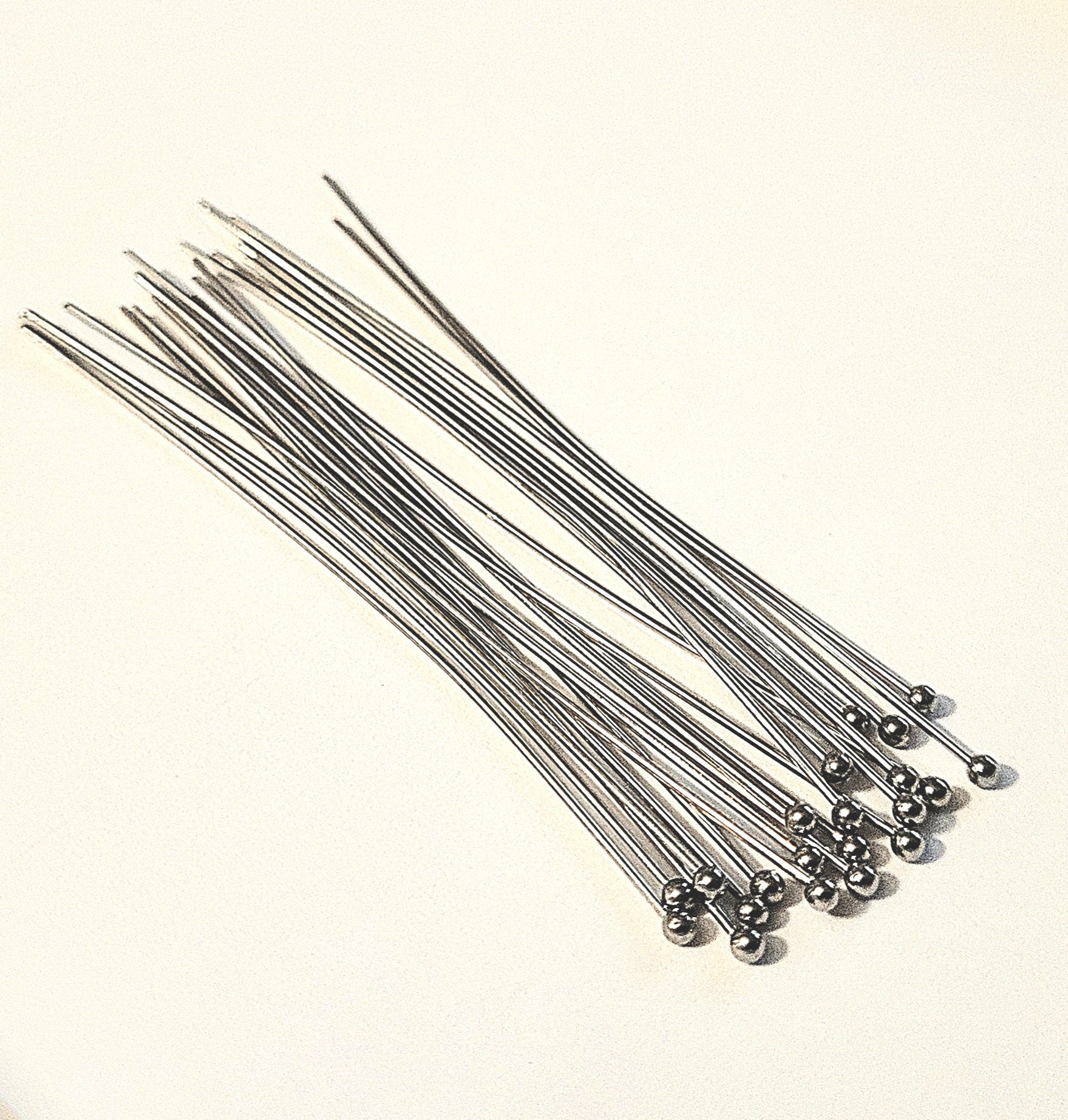 50mm Jewelry Pins, Flat Head, Ball Head and Eye Pins, Stainless