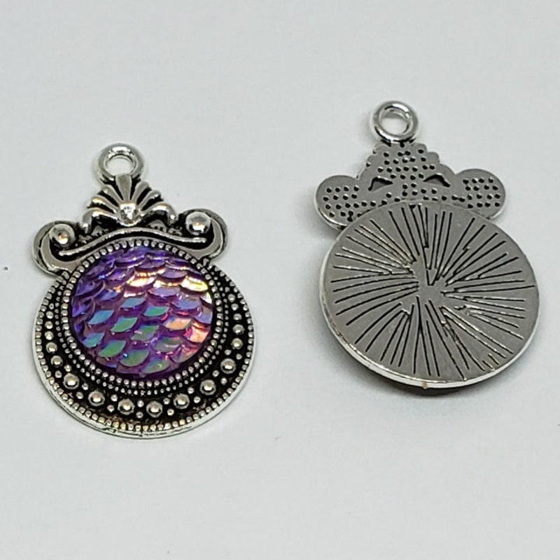 Ag Sterling Silver Mermaid Scales Heart Charm main image 1