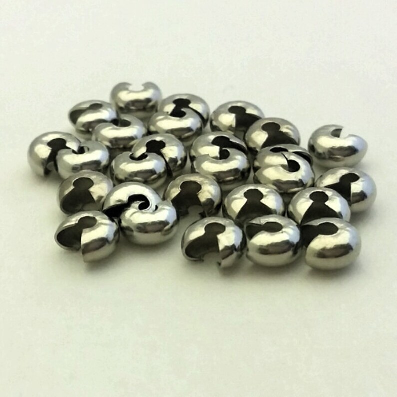 Silver Crimp Covers 100 Pc. Platinum Crimp Covers 5 Mm Etsy