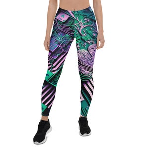 CyberPunk Leggings for Women and Kids Leggings Circuit Board Leggings Robot Leggings Girls Leggings CyberPunk Fashion CyberPunk Clothing