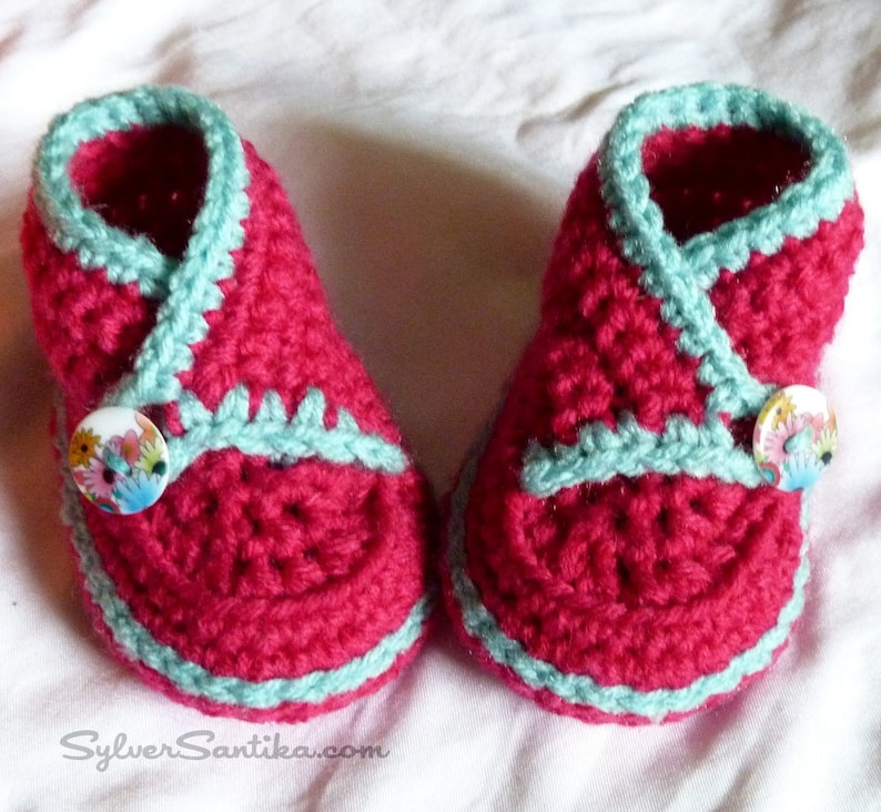 Crochet Pattern: Baby High Top Kimono Booties, unisex boy girl diy shoes image 3