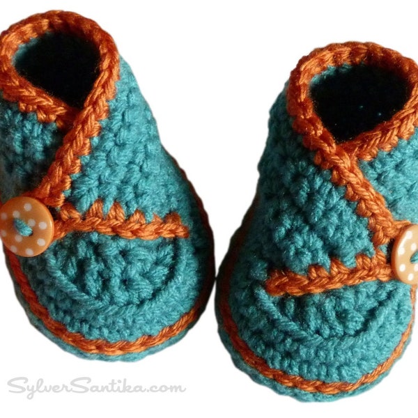 Patrón de crochet: botines tipo kimono con caña alta para bebé, zapatos diy unisex para niño y niña