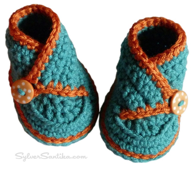 Crochet Pattern: Baby High Top Kimono Booties, unisex boy girl diy shoes image 1