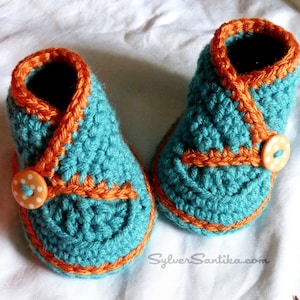 Crochet Pattern: Baby High Top Kimono Booties, unisex boy girl diy shoes image 2