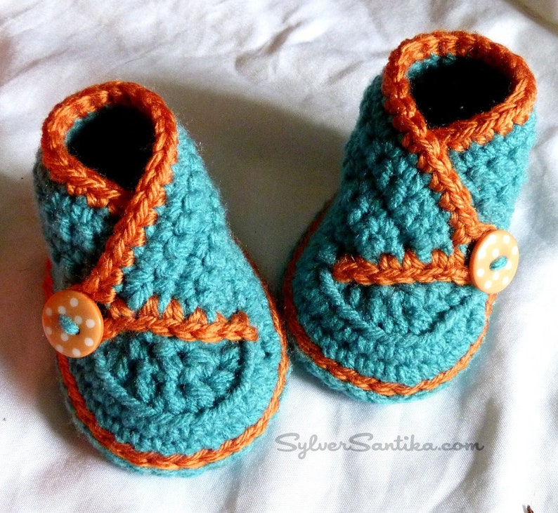 Crochet Pattern: Baby High Top Kimono Booties, unisex boy girl diy shoes image 2