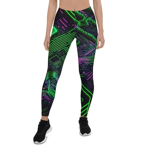 Leggings CyberPunk per donna Leggings per bambini Leggings per circuiti stampati Leggings per robot Vestiti cyberpunk Leggings fantastici per pantaloni per ragazze