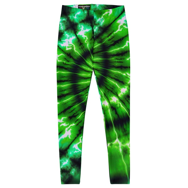 Tie Dye Leggings für Frauen Kinder Leggings Neon Grün Coole Leggings für Mädchen Leggings Funky Leggings Bunte Leggings für Kinder Hosen Kleinkind