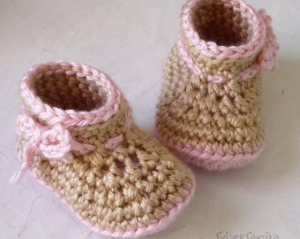 Crochet Pattern: CuTie Booties unisex side tie boots for babies
