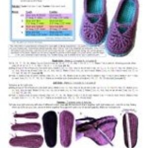 Crochet Pattern: Children's Mary Jane Skimmers Girl Slippers image 4