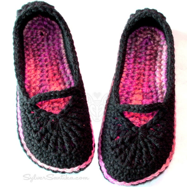 Crochet Pattern: Women's Mary Jane Skimmers