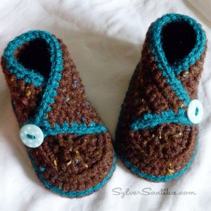 Crochet Pattern: Baby High Top Kimono Booties, unisex boy girl diy shoes image 4