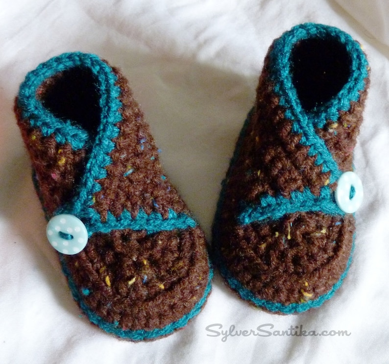 Crochet Pattern: Baby High Top Kimono Booties, unisex boy girl diy shoes image 4