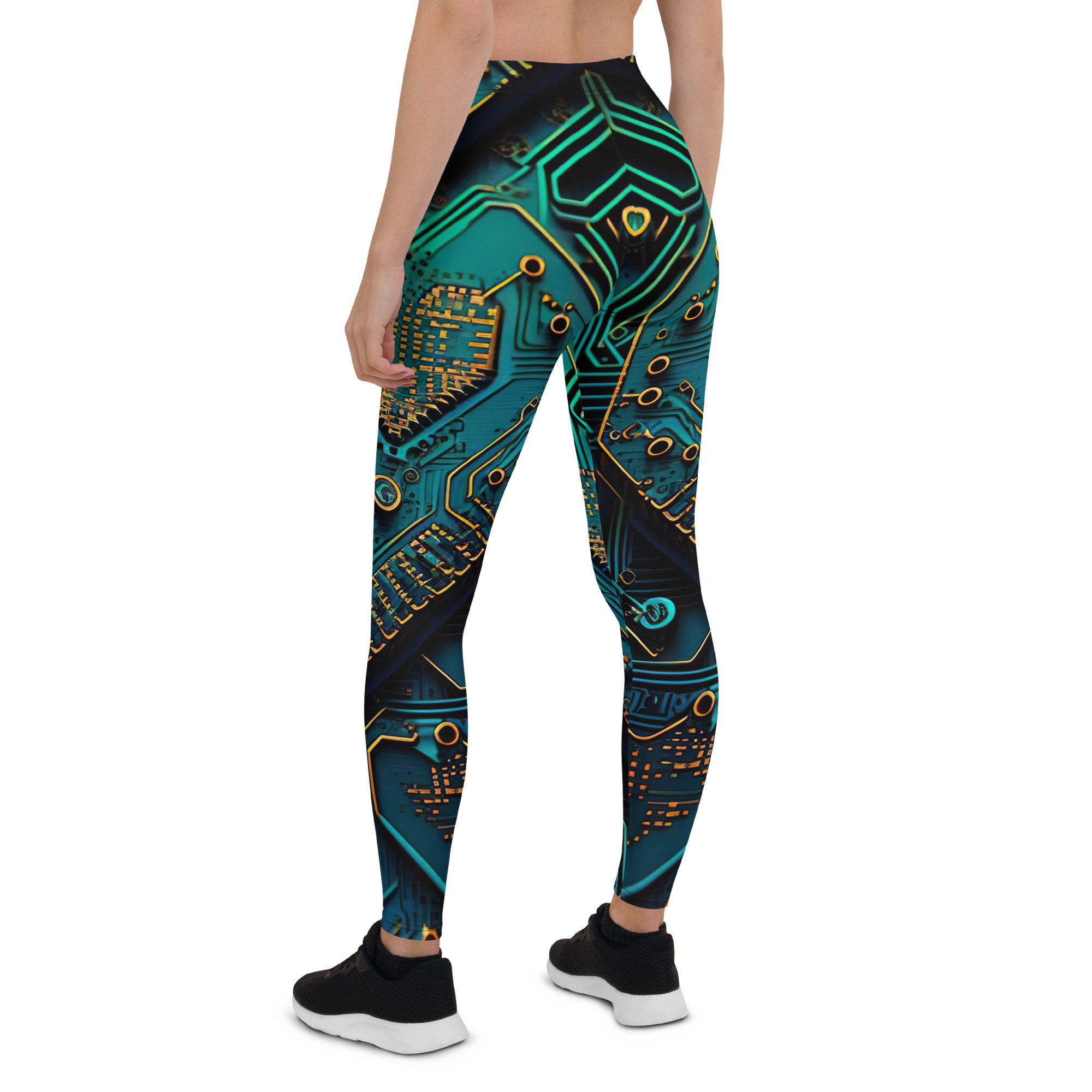 Cyberrobo Treggings Leggings Black Women's Pants Elastic Yoga