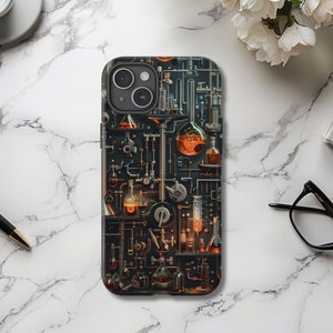 Wissenschaft Labor Handyhülle für iPhone Samsung Pixel | Chemie Einzigartige robuste Handyhülle | iPhone 16 15 14 | Samsung Galaxy S24 S23 S22