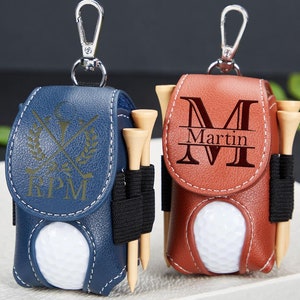 Sac à balles de golf personnalisé,support pour balles de golf et tés, pochette élégante pour balle de golf,mini porte-balles de golf en cuir,cadeau de fête des pères pour homme