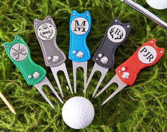 Personalized Golf Divot Tool With Ball Marker,Custom Retractable Divot Tool,Groomsmen Golfer Gift For Men,Golf Accessories,Wedding Golf Gift
