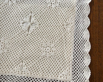 Crocheted Pillow Cover, Never Used, 1980's, 19" x 28" Pillow Sham