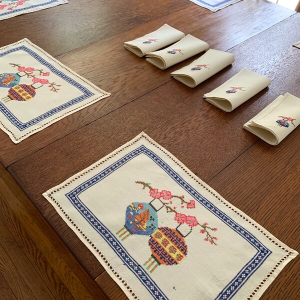 Japanese Placemats and Napkins Etsy