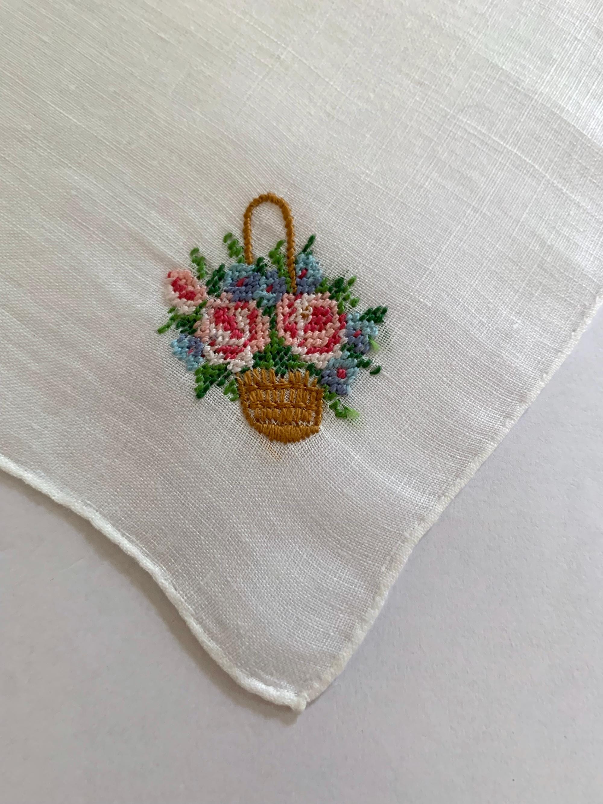 小物 1900s Hand Embroidery Handkerchief 小物 1900s Hand Embroidery Handkerchief 小物 1900s Hand Embroidery
