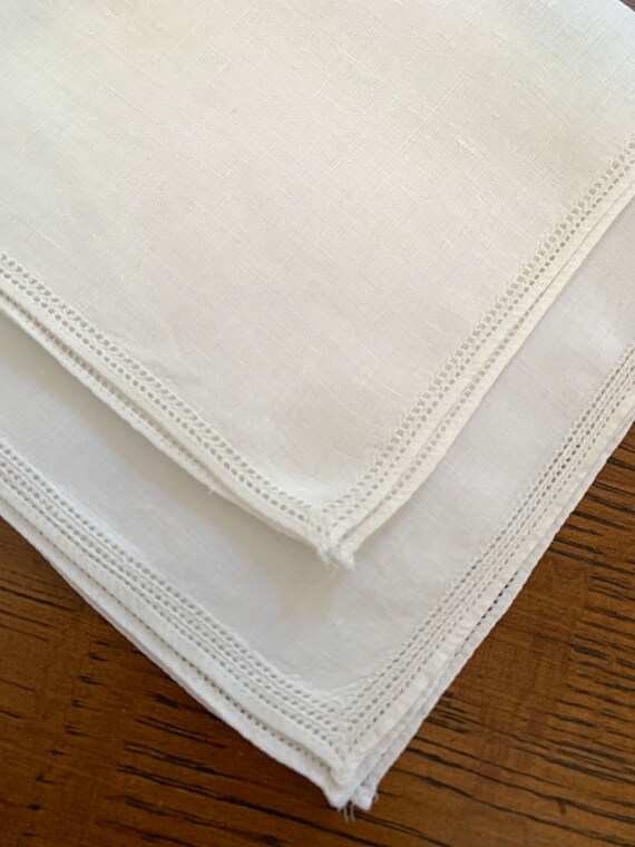 Set of 2 Vintage Irish Linen Handkerchiefs