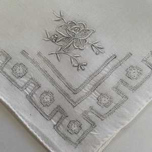Vintage Hand Embroidered Rose Hanky: Bridal Appenzell Embroidery